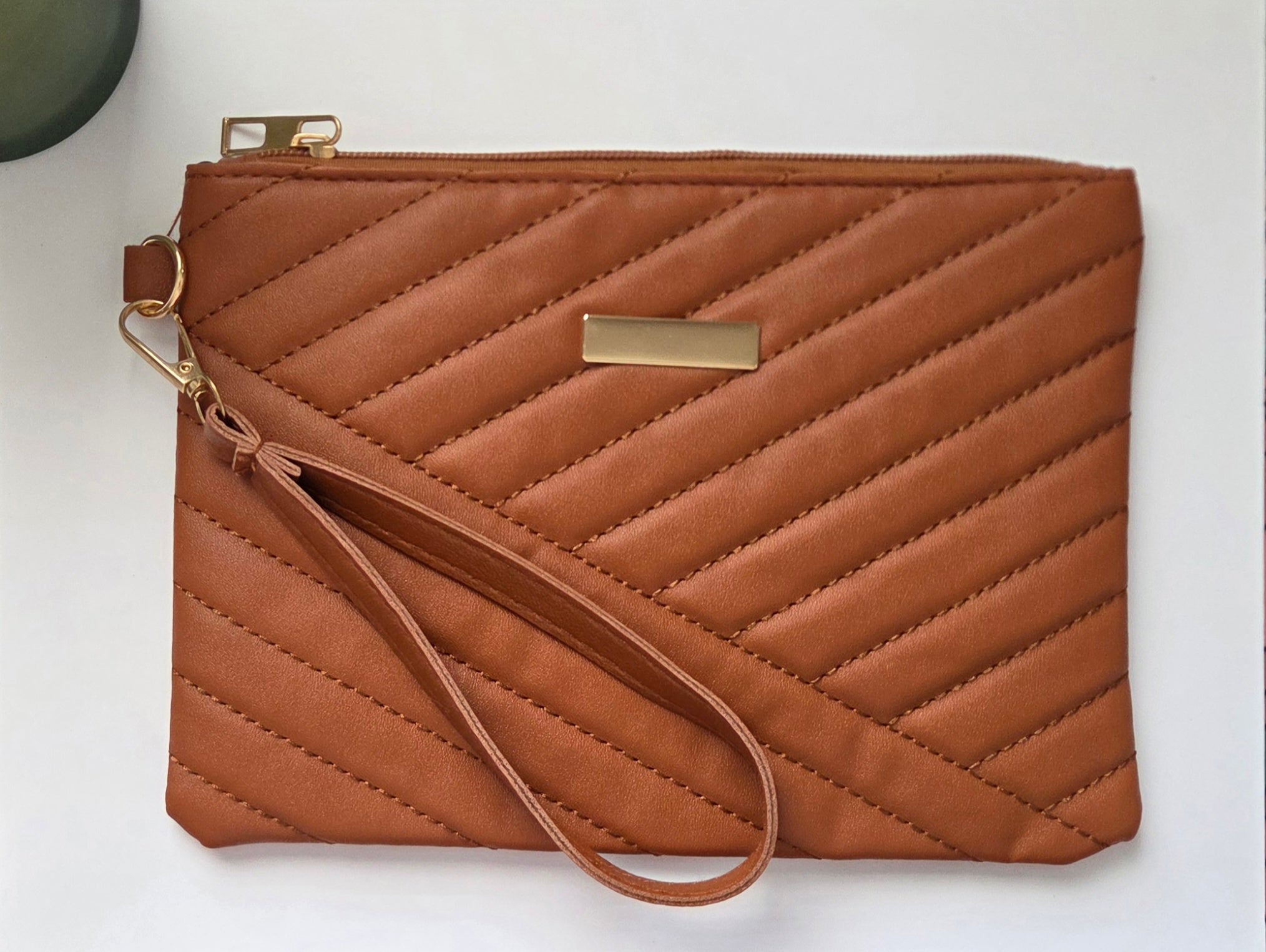 Quilted Wristlet Zipper Pouch