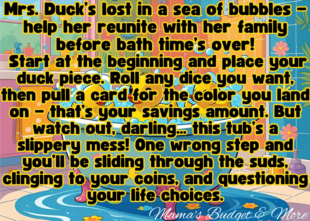 Rubber Duck Bath Time Savings Game