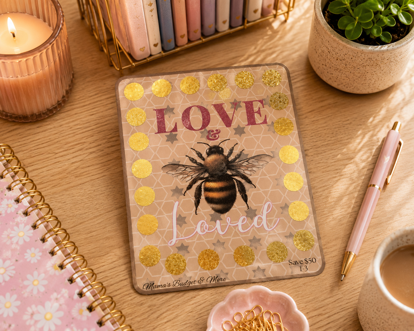 Love & Bee Loved Scratch-Off Savings Challenge 🐝✨💛